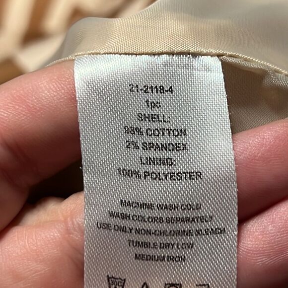 Woman's Blazer Jacket Size 14 Metrostyle Brown Tan Button Front Faux Pockets - Picture 9 of 9